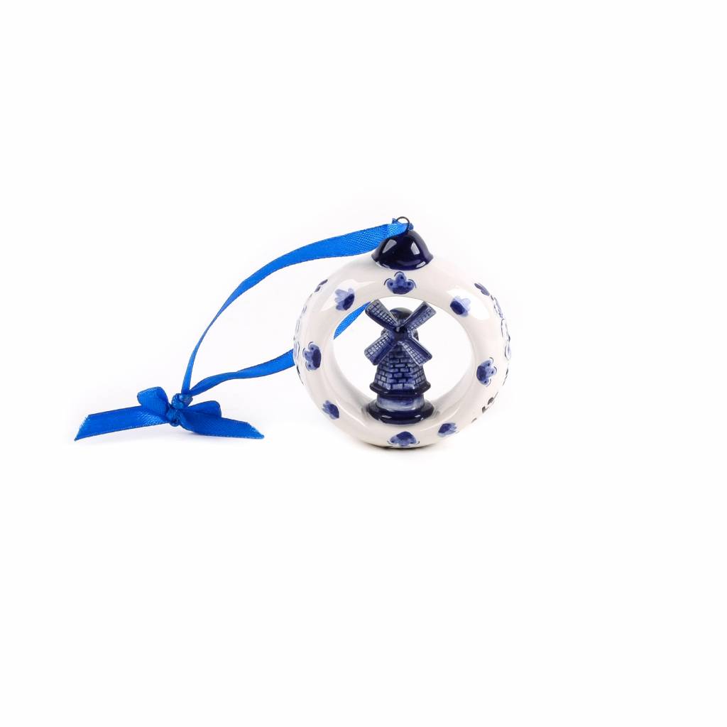 DELFT BLUE Windmill in a Ring Ornament