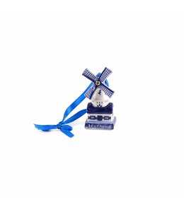 DELFT BLUE Ceramic Windmill Ornament
